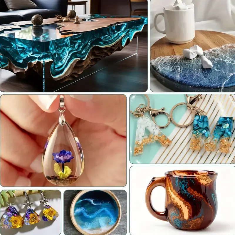 16.9oz Epoxy Resin Kit Crystal Clear Casting Table Top Epoxy Resin Bubble Free Fast Curing Resin For Countertop Jewelry DIY Art