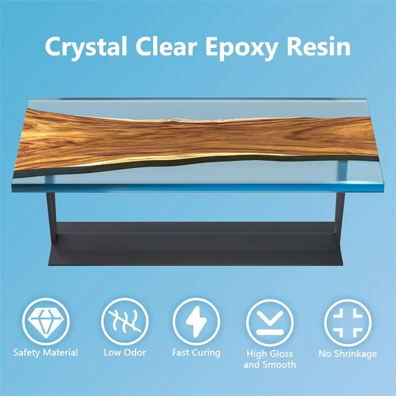 16.9oz Epoxy Resin Kit Crystal Clear Casting Table Top Epoxy Resin Bubble Free Fast Curing Resin For Countertop Jewelry DIY Art