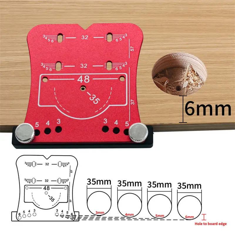 1pc 35mm Hinge Jig Door Cabinets Concealed Hinge Hole Template Jig Aluminium Alloy Drill Guide Locator Tools For Woodworking