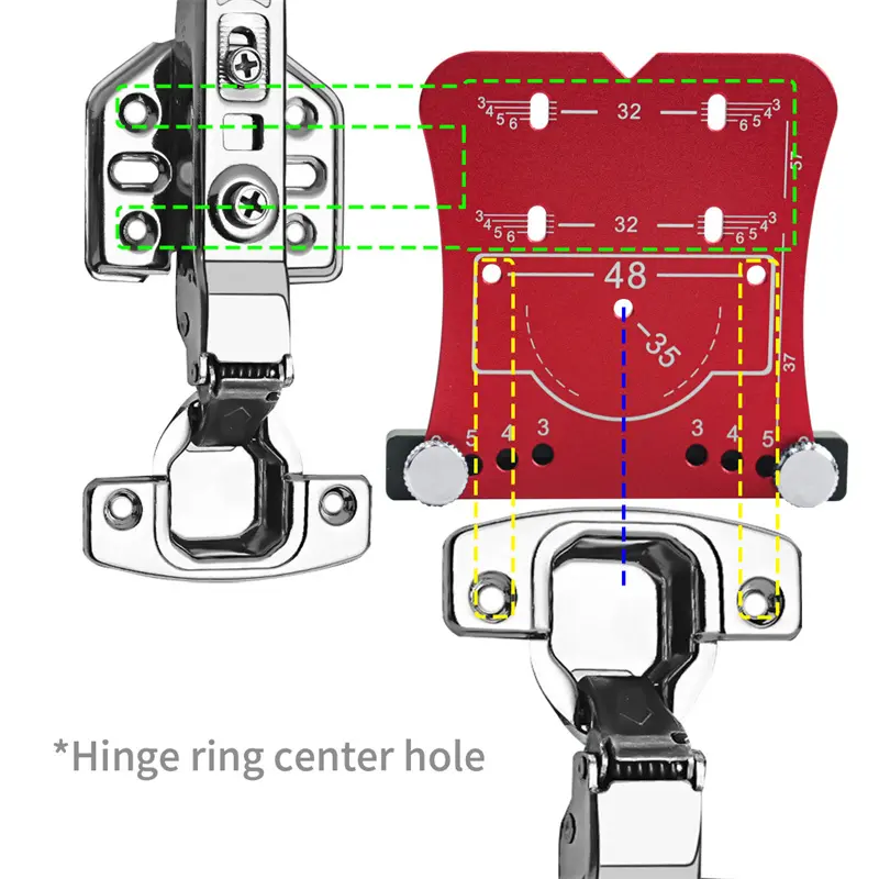 1pc 35mm Hinge Jig Door Cabinets Concealed Hinge Hole Template Jig Aluminium Alloy Drill Guide Locator Tools For Woodworking