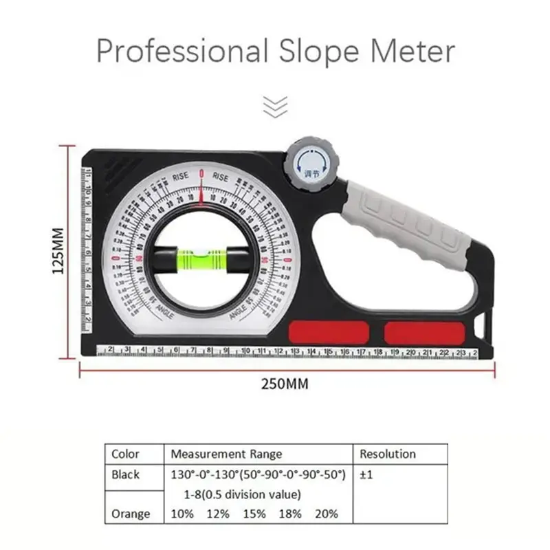 Professional Mechanical Slope Meter Multifunction Slope Measuring Ruler Magnetic Angle Slope Measuring Instrument Carpentry Tool