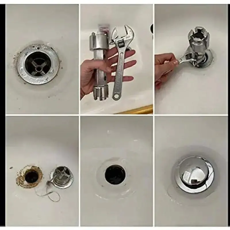 1pc Aluminum Alloy Dual-Ended Tub Drain Remover Wrench Dual Ended Dumbell Wrench Remover Repair Tools Bathroom Accessories