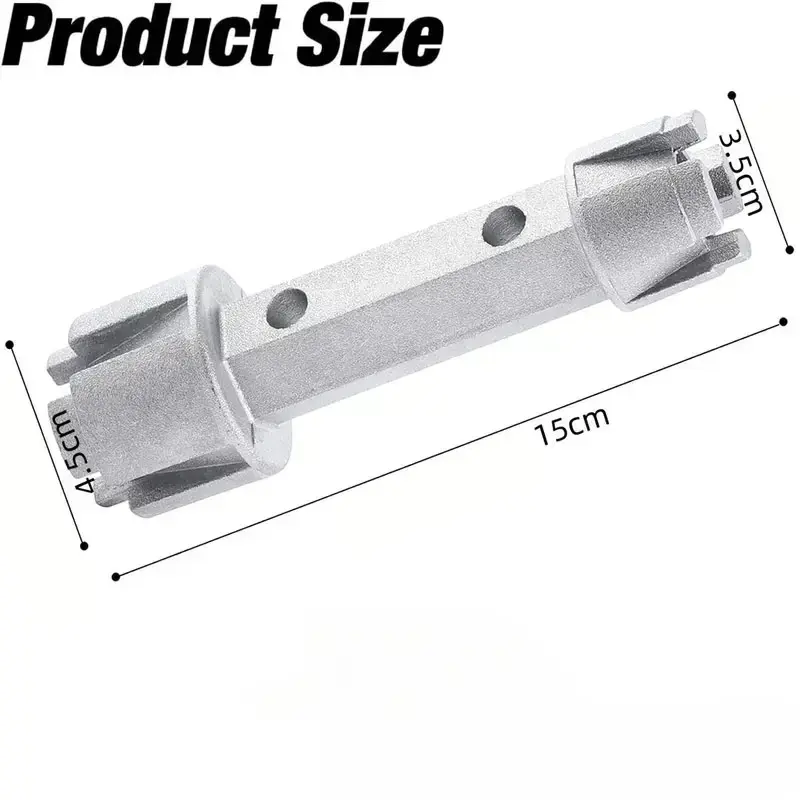 1pc Aluminum Alloy Dual-Ended Tub Drain Remover Wrench Dual Ended Dumbell Wrench Remover Repair Tools Bathroom Accessories
