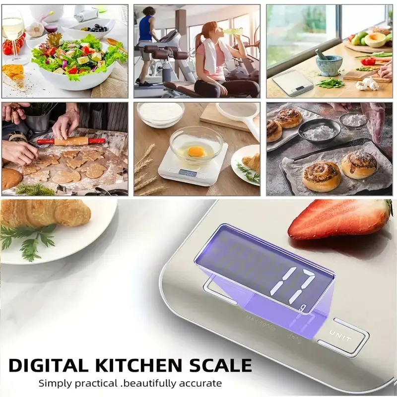 1pc Digital Kitchen Scale Stainless Steel Food Pocket Scale LCD Display Precision Electronic Jewelry Scale Kitchen Gadgets