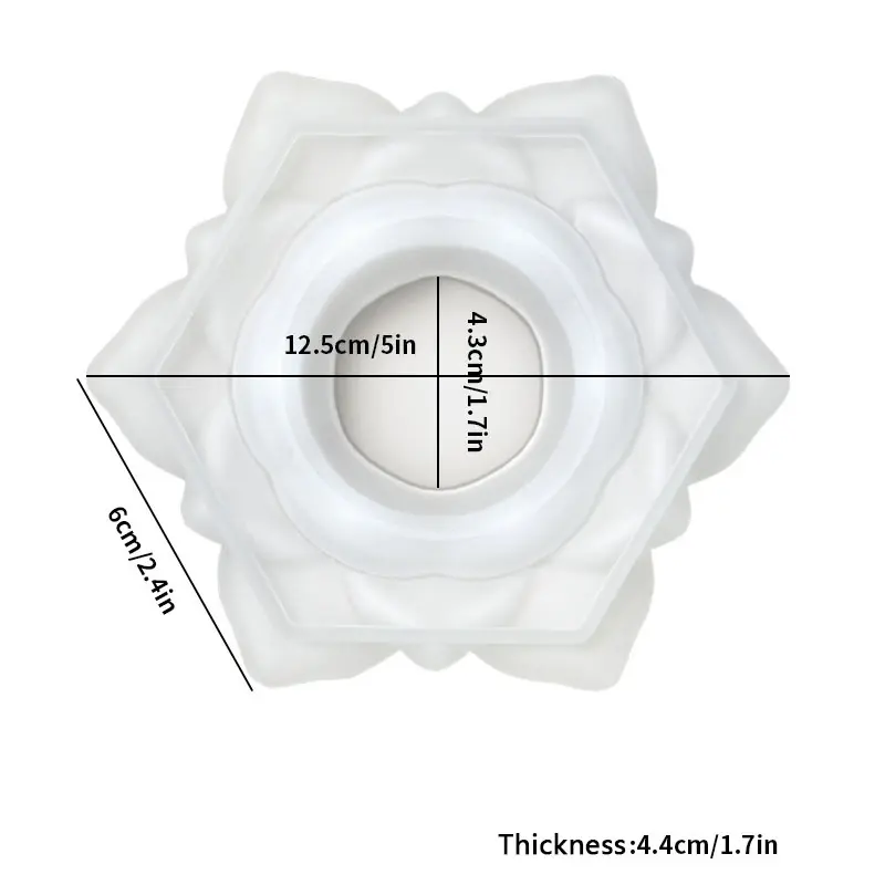 1pc Lotus Flower Candle Holder Silicone Mold Creative Storage Crystal Epoxy Resin Casting Kit For DIY Crafts And Home Decor