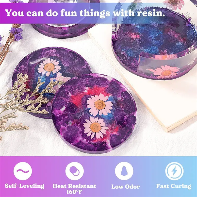 Epoxy Resin Kit 10.4oz/17.6oz Crystal Clear Self-leveling Easy To Mix 1:1 Epoxy Resin For Coating Jewelry Making Handcrafting