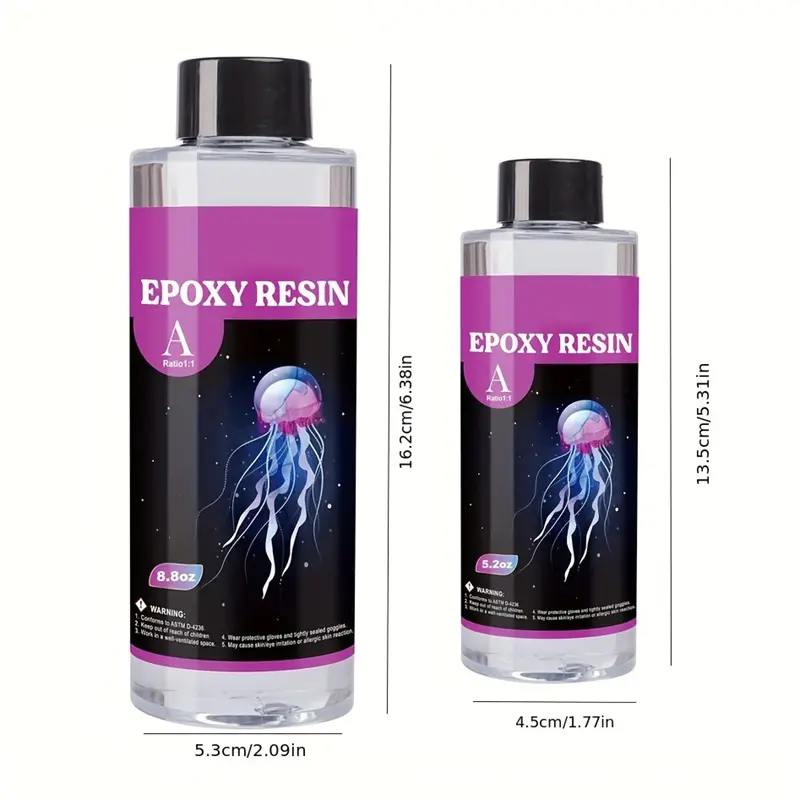 Epoxy Resin Kit 10.4oz/17.6oz Crystal Clear Self-leveling Easy To Mix 1:1 Epoxy Resin For Coating Jewelry Making Handcrafting