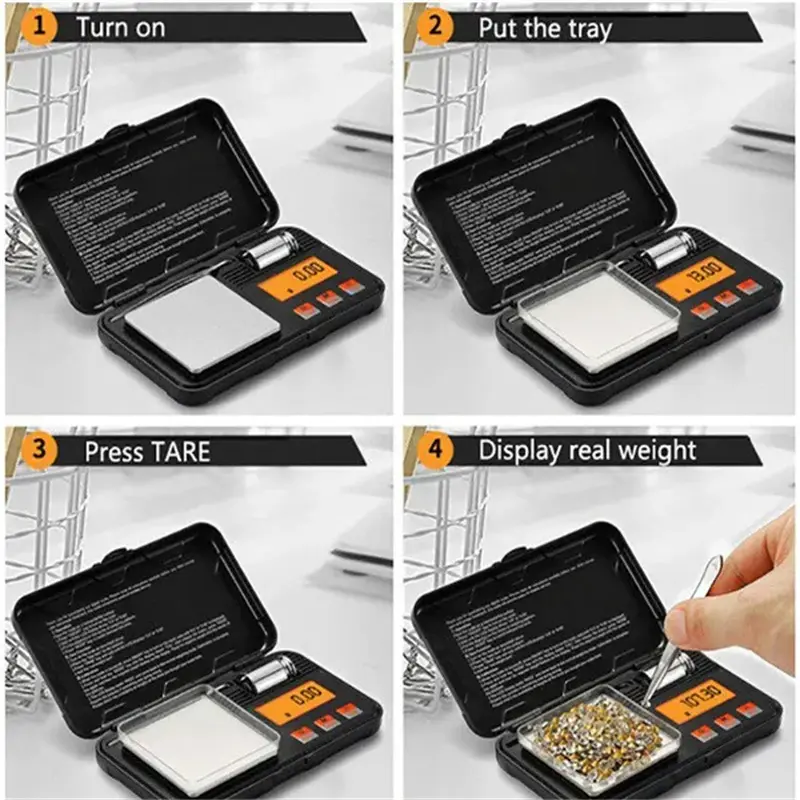 1pc 0.01g/0.001g High Precision Digital Pocket Scale Portable Electronic Jewelry Scale Kitchen Baking Scale Weighing Tools