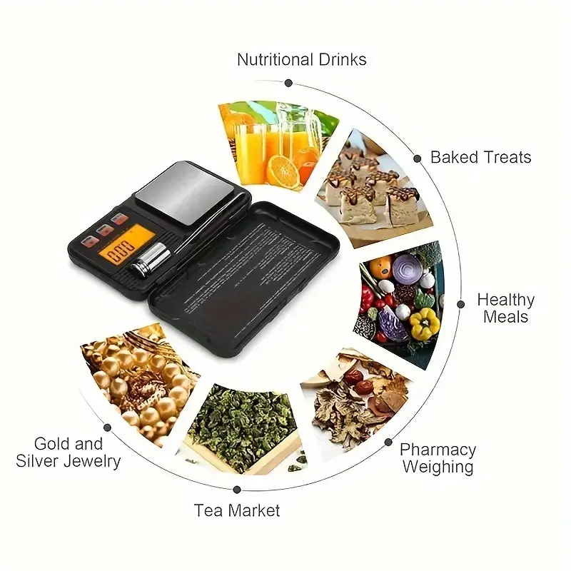1pc 0.01g/0.001g High Precision Digital Pocket Scale Portable Electronic Jewelry Scale Kitchen Baking Scale Weighing Tools