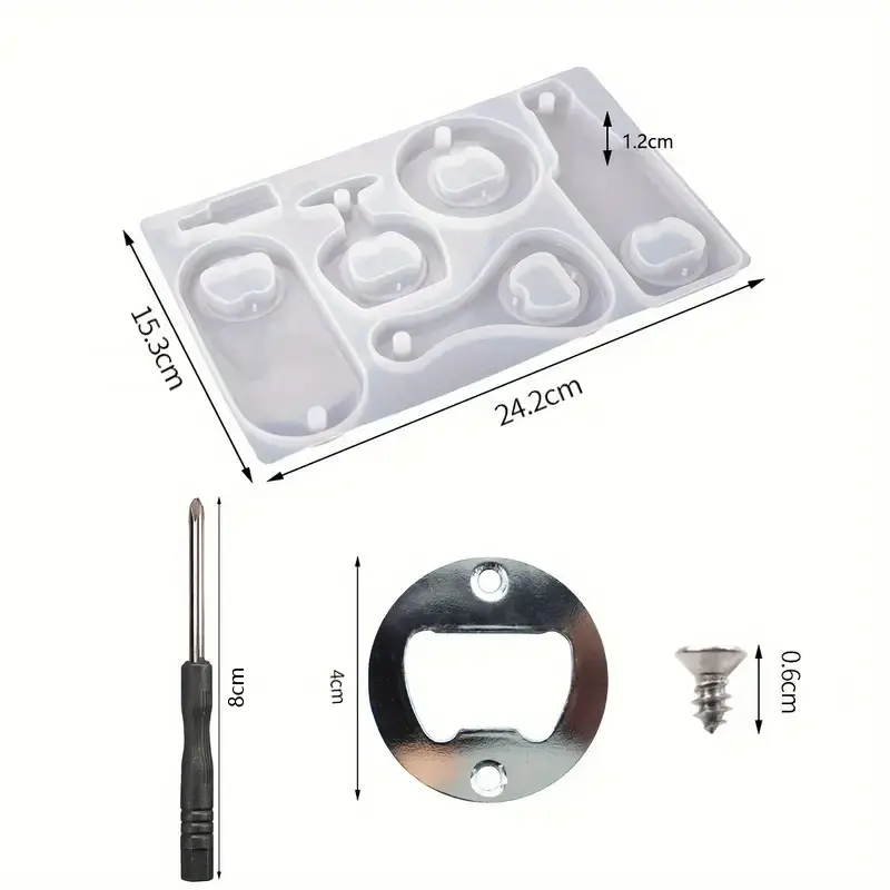 DIY Beer Bottle Opener Resin Liquid Mold Set Beer Opener Tools Making Silicone Mold For Beverage Accessories Party Supplies
