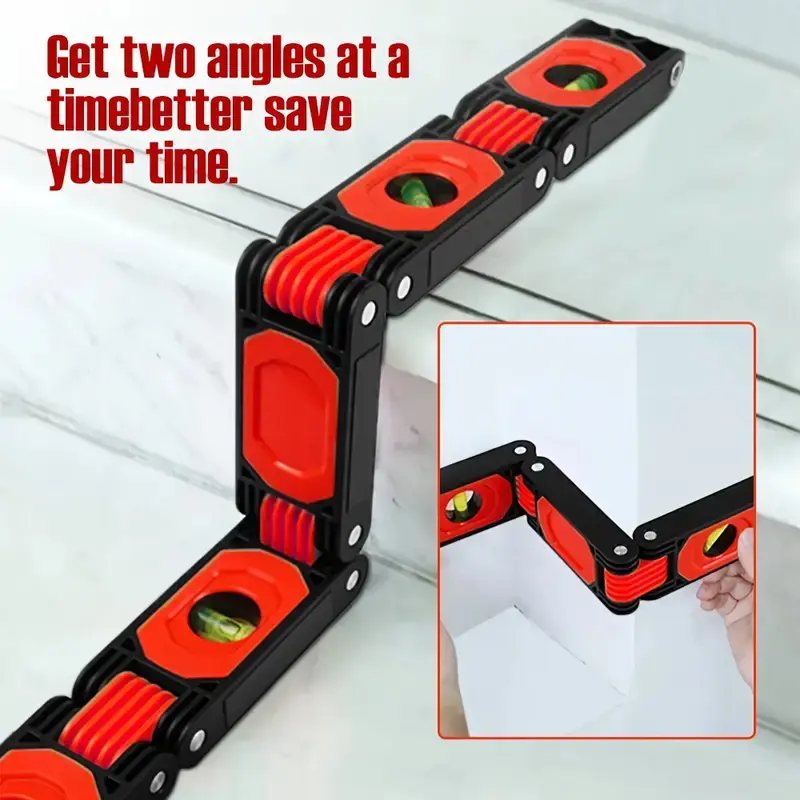 1pc Multi-Functional Foldable Level Meter Multi-Angle Measurement Pipes Building Stairs Corners Folding Extend Woodworking Tools