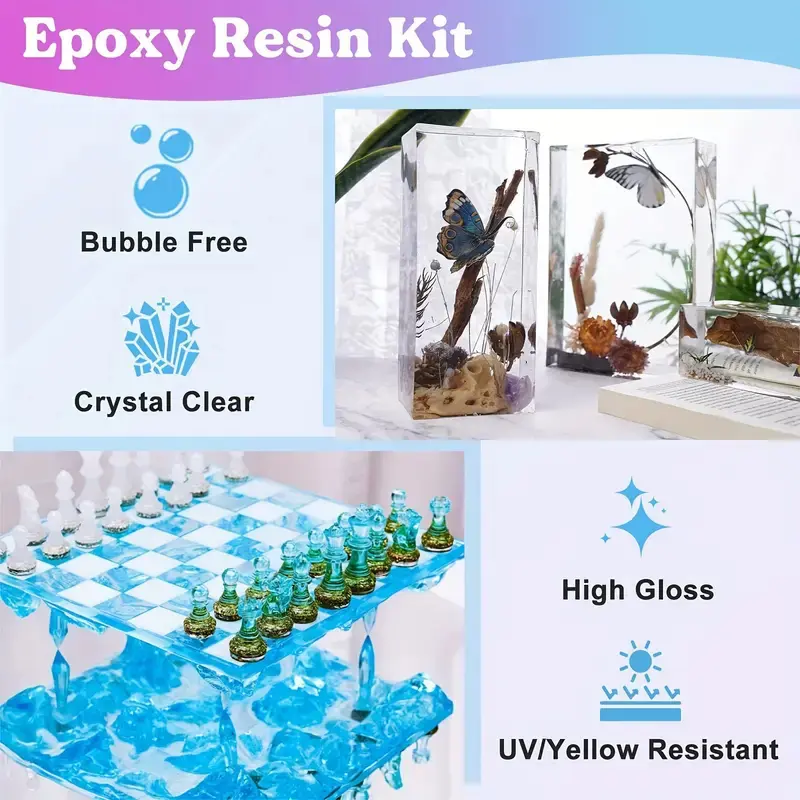 17.6oz/10.4oz Clear Epoxy Resin Kit Casting And Coating For River Table Tops Art Casting Resin Jewelry Projects DIY Art Painting