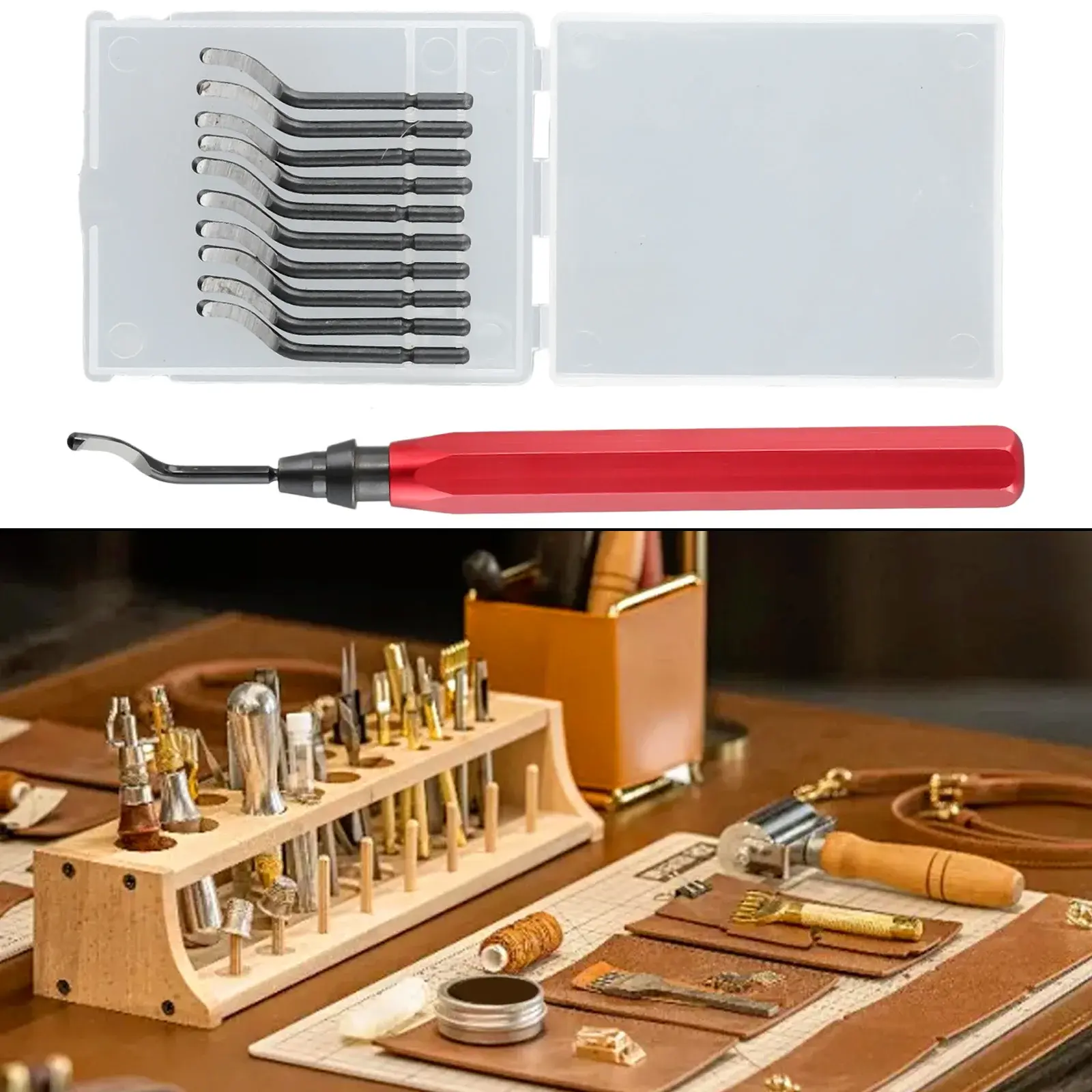 RB1000 Handle Burr Deburring Remover Cutting Tool With 10Pcs Rotary Deburr Blade Professional Deburring Tool Kit