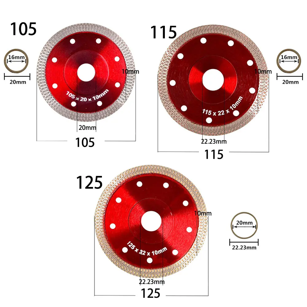 Turbo Diamond Saw Blade Disc Porcelain Tile Ceramic Granite Marble Cutting Blades For Angle Grinder Diamond Saw Blade 3 Sizes