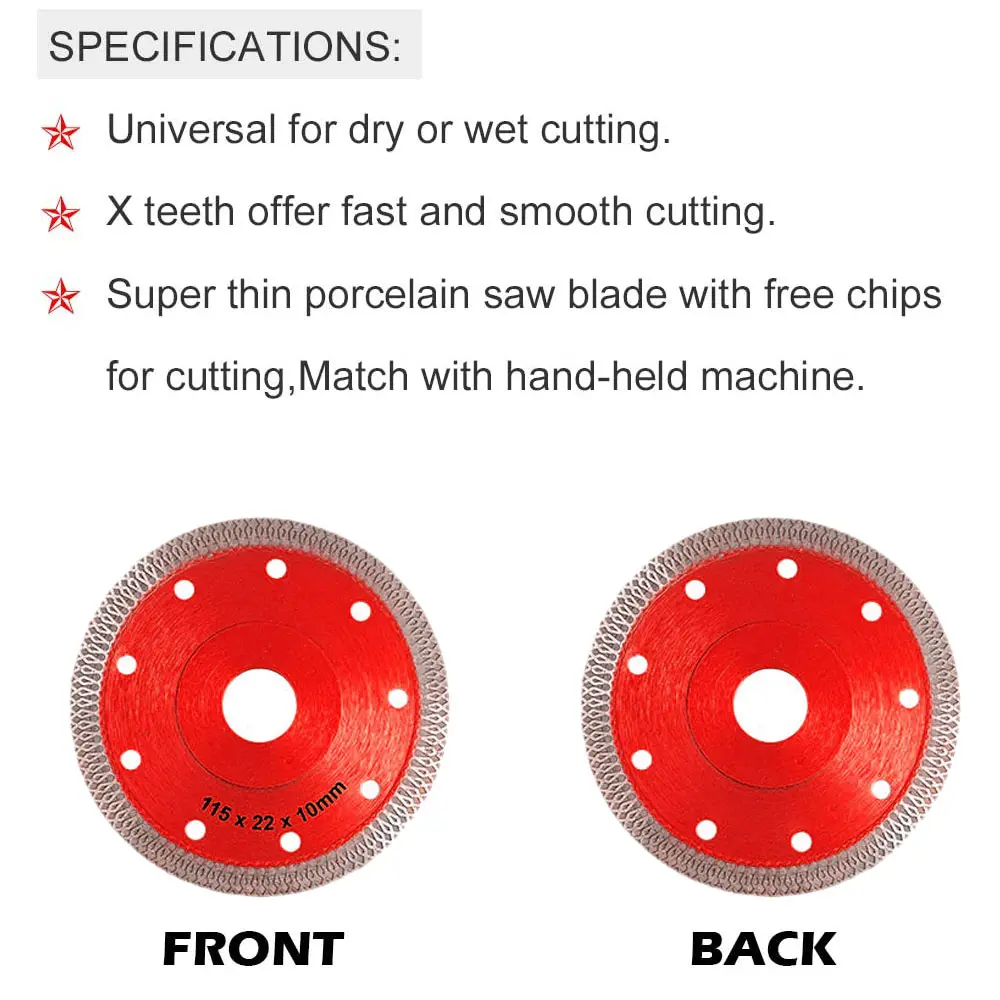 Turbo Diamond Saw Blade Disc Porcelain Tile Ceramic Granite Marble Cutting Blades For Angle Grinder Diamond Saw Blade 3 Sizes
