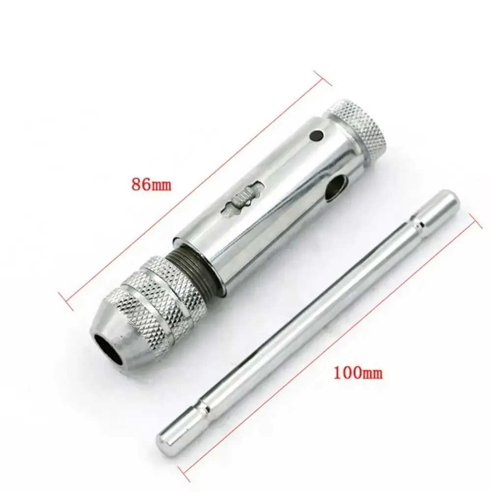 New Machinist Tool Thread Metric Plug Adjustable Wrench M3-M8 Machine Screw Ratchet Tap Holder Wrench Silver