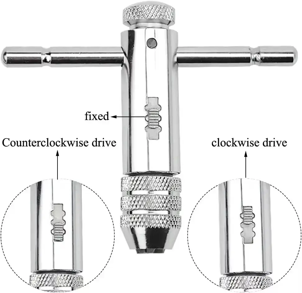 New Machinist Tool Thread Metric Plug Adjustable Wrench M3-M8 Machine Screw Ratchet Tap Holder Wrench Silver
