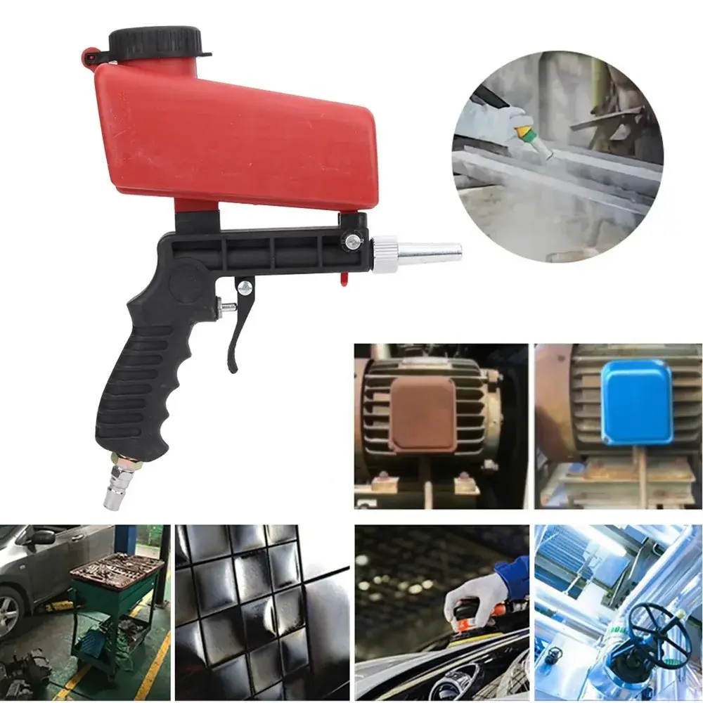 Adjustable Pneumatic Sandblast Gun 90psi Portable Sandblaster Paint Spray Machine Handheld Gravity Blasting Gun Pneumatic Tools