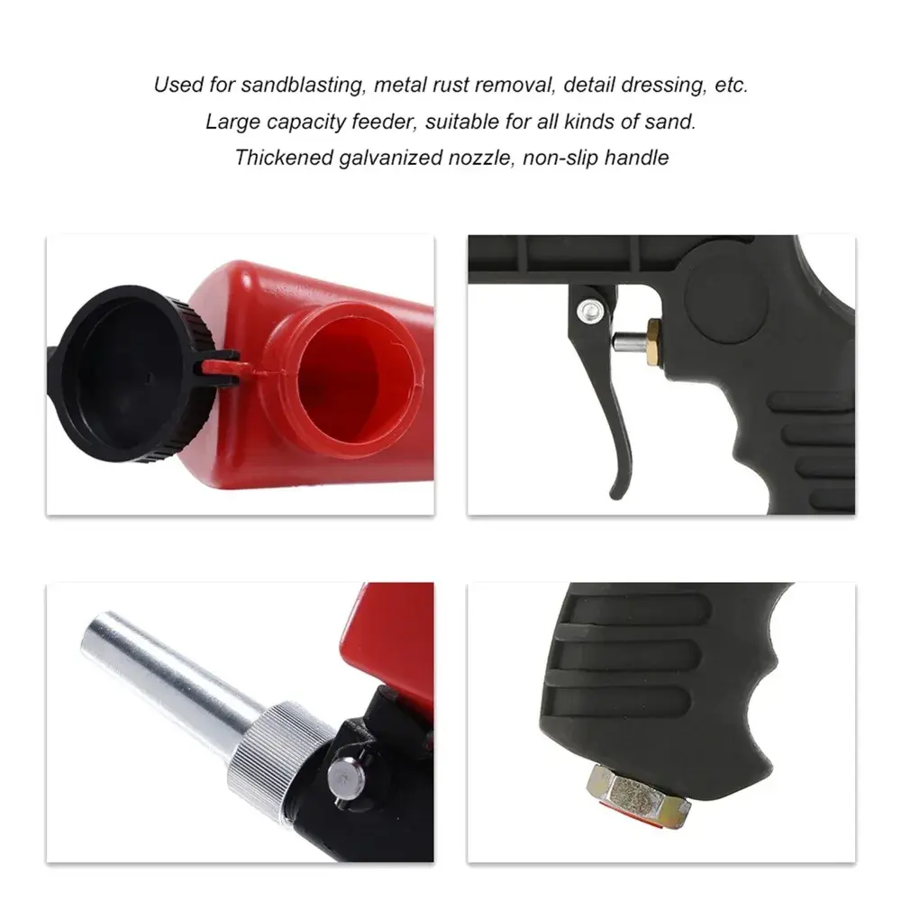 Adjustable Pneumatic Sandblast Gun 90psi Portable Sandblaster Paint Spray Machine Handheld Gravity Blasting Gun Pneumatic Tools
