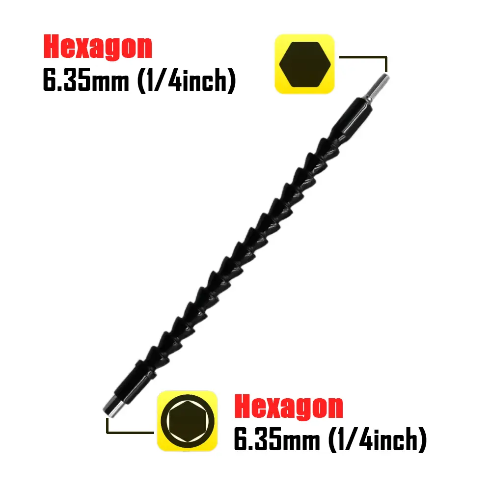 Flexible Shaft Extension Screwdriver Drill Bit Holder Link for Electronic Drill 200/250/300mm Hex Screwdriver Soft Shafts