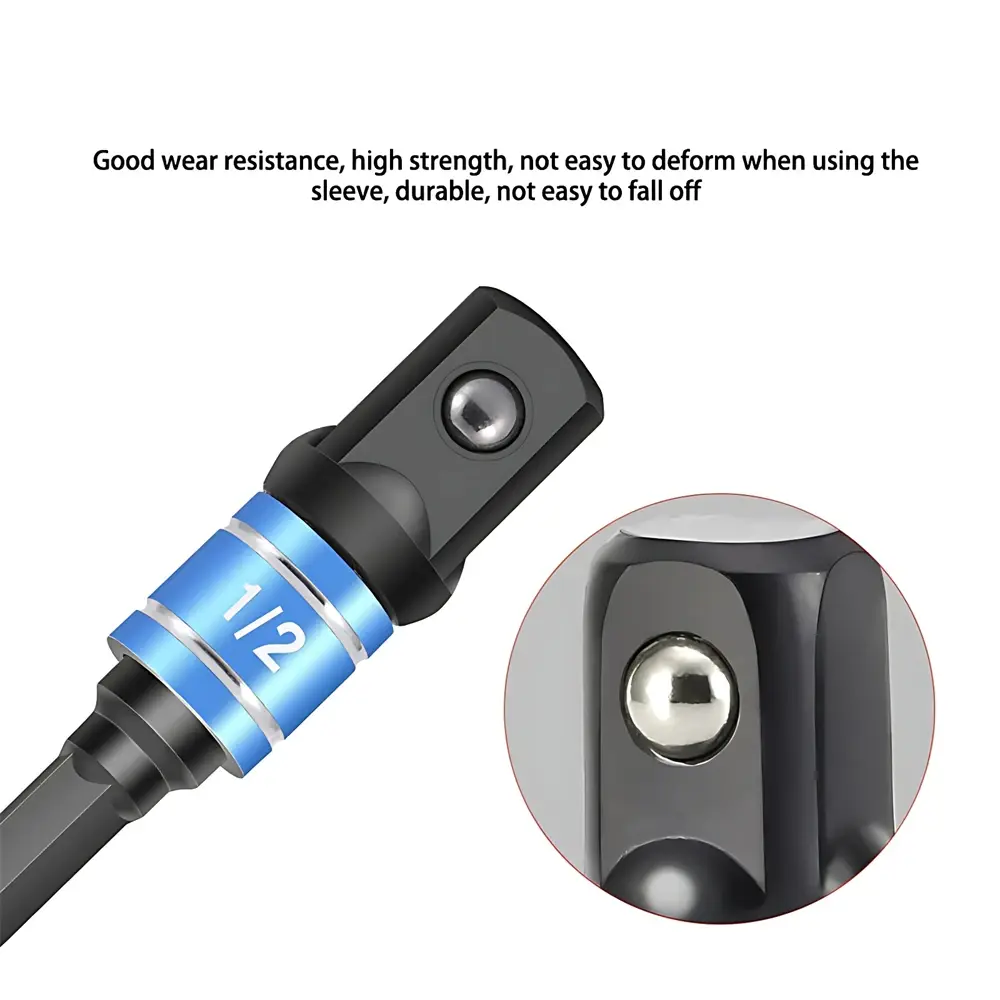 Impact Driver Socket Extension Adapter Extended Converter Power Drill Hex To High Speed Nut Male Square Wrench tools 1/4 3/8 1/2