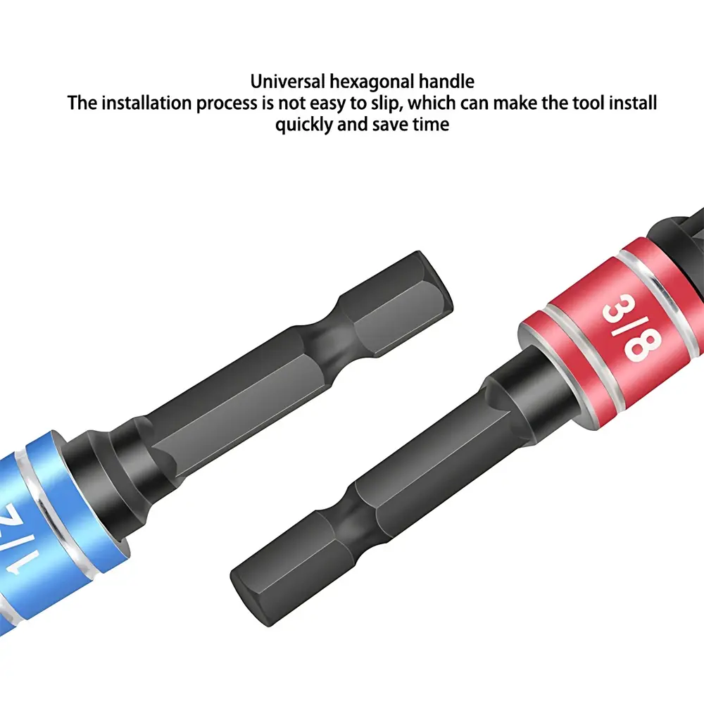 Impact Driver Socket Extension Adapter Extended Converter Power Drill Hex To High Speed Nut Male Square Wrench tools 1/4 3/8 1/2