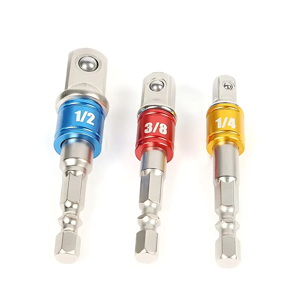 Impact Driver Socket Extension Adapter Extended Converter Power Drill Hex To High Speed Nut Male Square Wrench tools 1/4 3/8 1/2