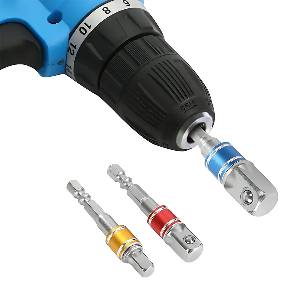 Impact Driver Socket Extension Adapter Extended Converter Power Drill Hex To High Speed Nut Male Square Wrench tools 1/4 3/8 1/2