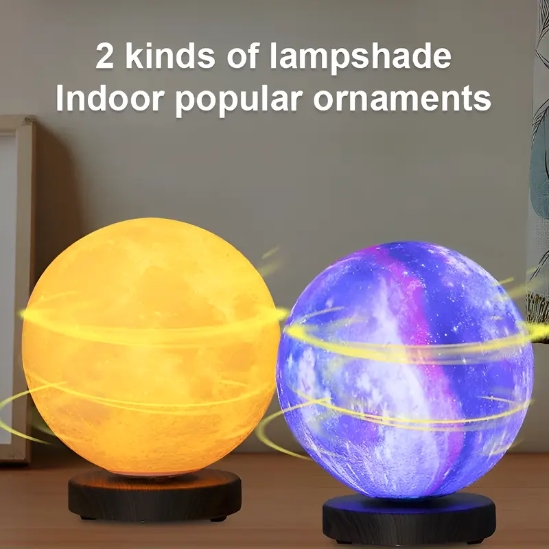 Automatic rotation Levitation Moon Lamp Night Light Starry Sky Ball Remote Control Induction Night Light Three-color Touch
