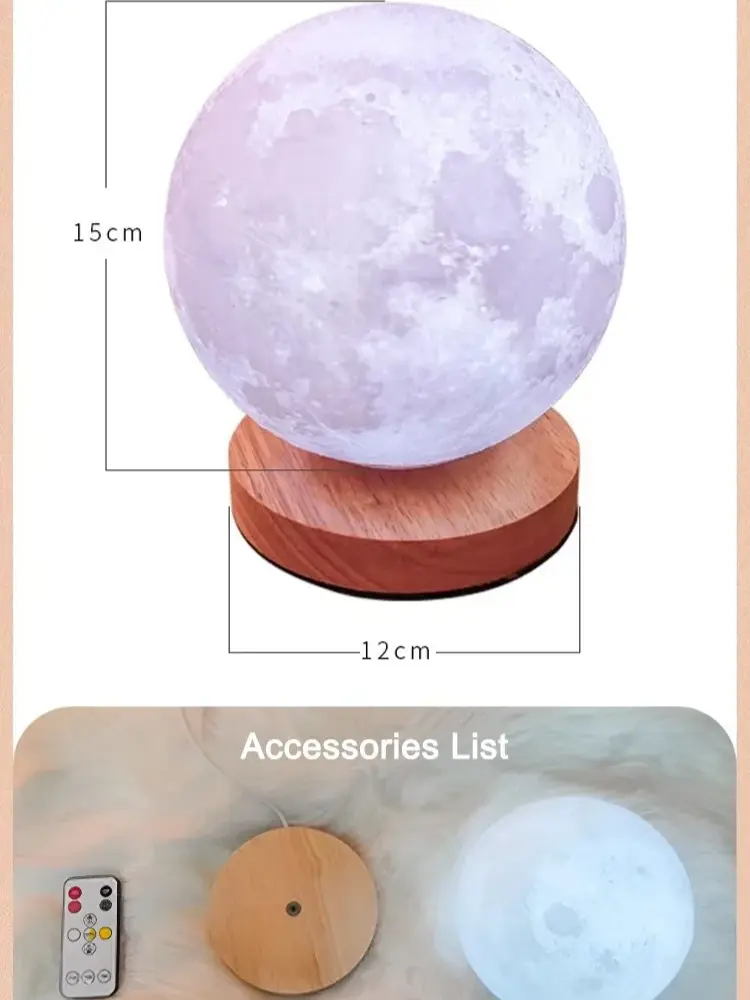 Automatic rotation Levitation Moon Lamp Night Light Starry Sky Ball Remote Control Induction Night Light Three-color Touch