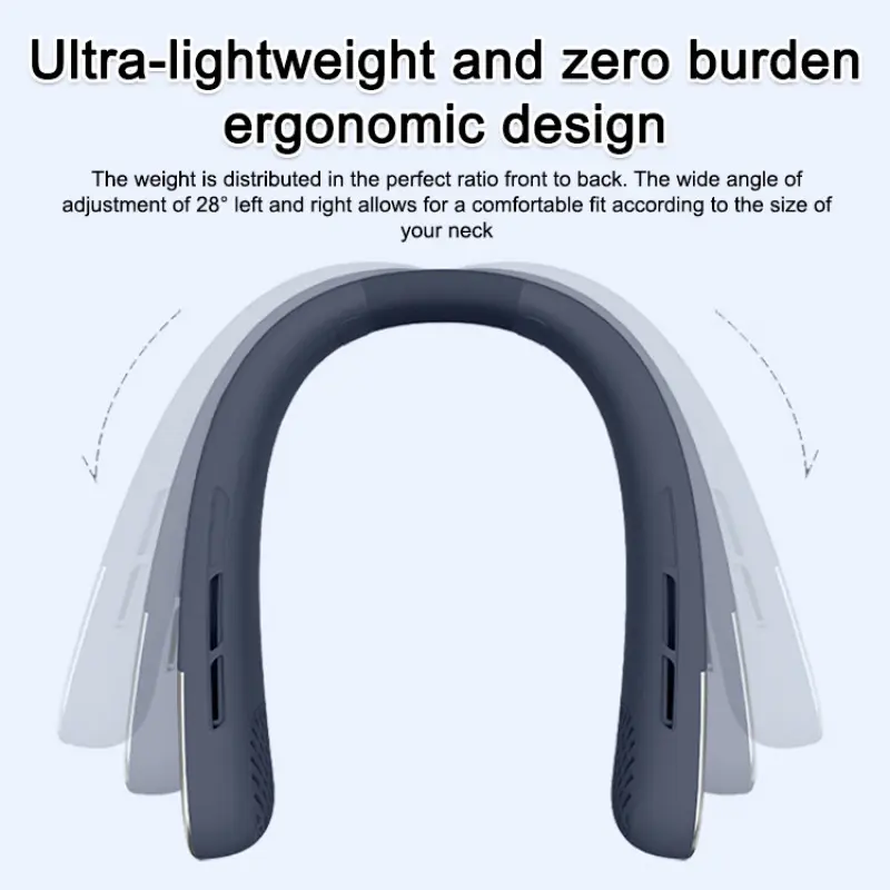 Hanging Neck Fan Bladeless 10-Speed  Silent Neckband Fan Usb Rechargeable Led Digital Display  Necksupport Hands-Free Fan