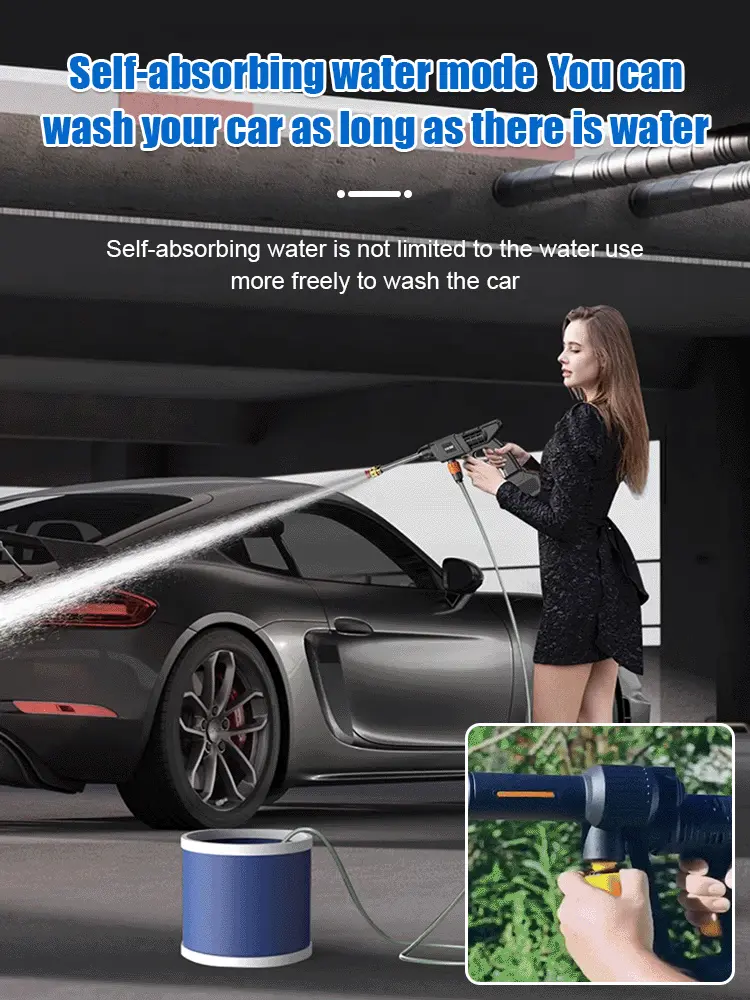Highpressure Car Wash Water Gun  Rechargeable Wireless Car Washer  Wireless High Pressure Car Washer Machine Lithium Battery Cor