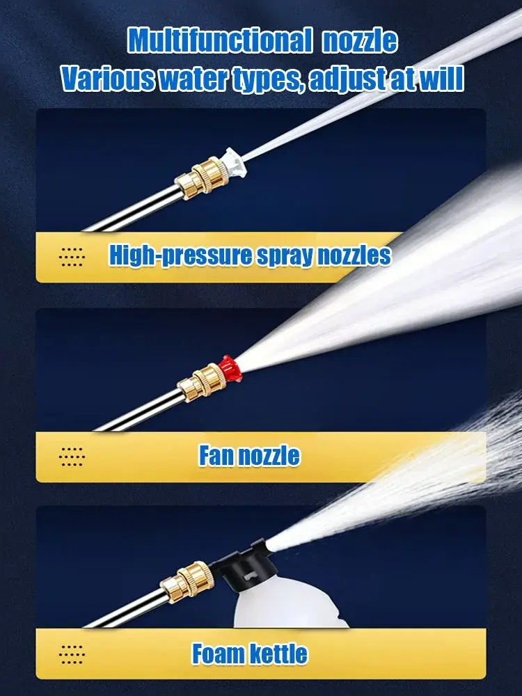 Highpressure Car Wash Water Gun  Rechargeable Wireless Car Washer  Wireless High Pressure Car Washer Machine Lithium Battery Cor