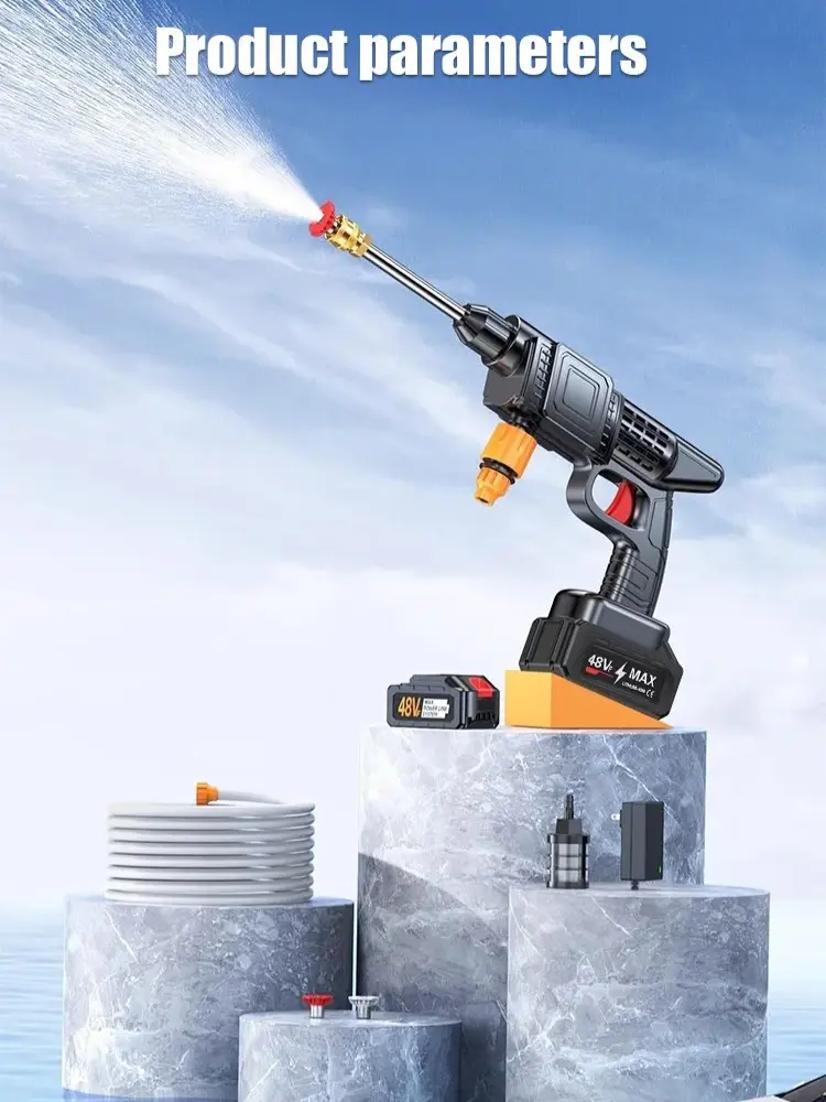 Highpressure Car Wash Water Gun  Rechargeable Wireless Car Washer  Wireless High Pressure Car Washer Machine Lithium Battery Cor