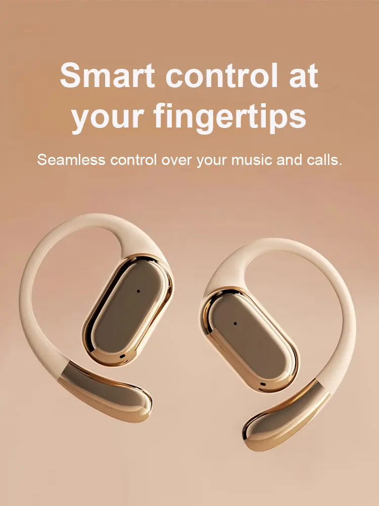 Smart Clip-on Bluetooth Translator Earphones Digital Display Extremely Long-lasting Wireless Rotatable Over-ear Bluetooth Earpho