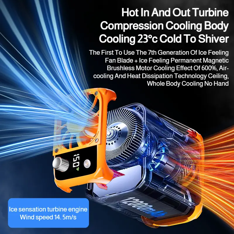 Waist Hanging Fan USB Neck Hanging Waist Fan Outdoor Work Hiking Camping Climbing Emergency Mobile Power Supply Fan Lighting