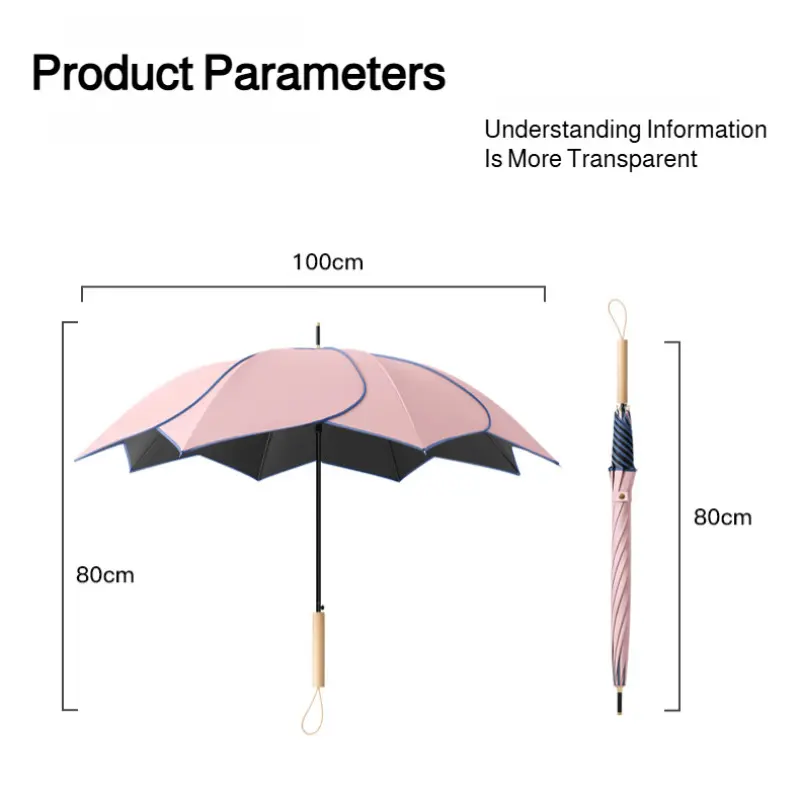 Creative Flower Umbrella Long Handle Umbrella High Value Sunny and Rainy Dual-use Umbrella Sunscreen Sunshade Straight Umbrella