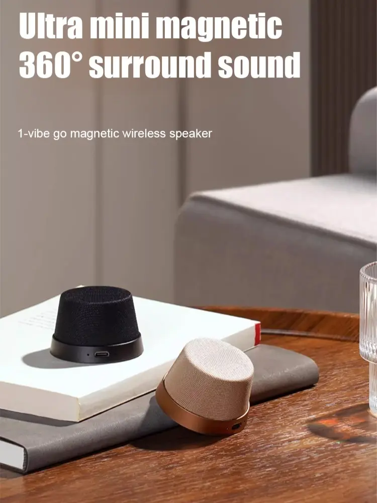 Magnetic Wireless Bluetooth Speaker Super Mini Portable Speaker Bluetooth 5.3 Model 40mm Driver Cell Phone Stand Wireless Speak