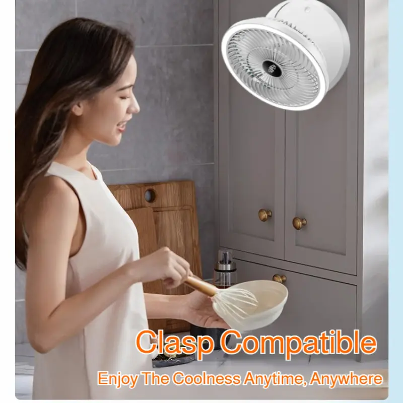 Desktop Wall Fan USB Charging Desktop Electric Fans Portable Mini Camping Fan Dual Use 3 Speed ​​​​Adjusted Night Light