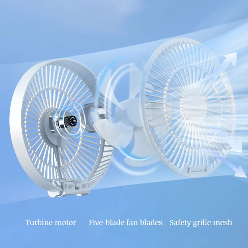 Digital Display Foldable Rotating Table Fan Remote Control Household USB High Wind Power Desktop Wall Mounted Fan Desktop Foldi