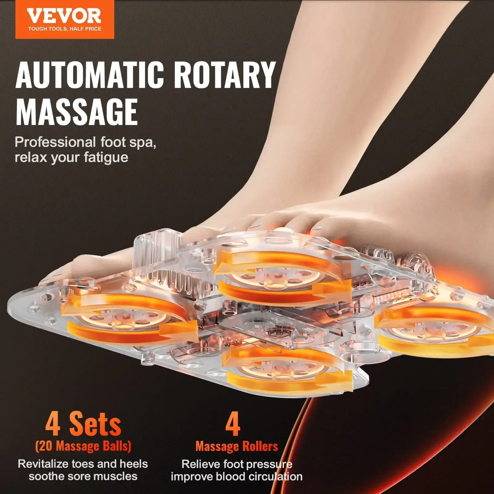 Foot Spa Bath Massager with Heat Pedicure Foot Bath Tub for Stress Relief