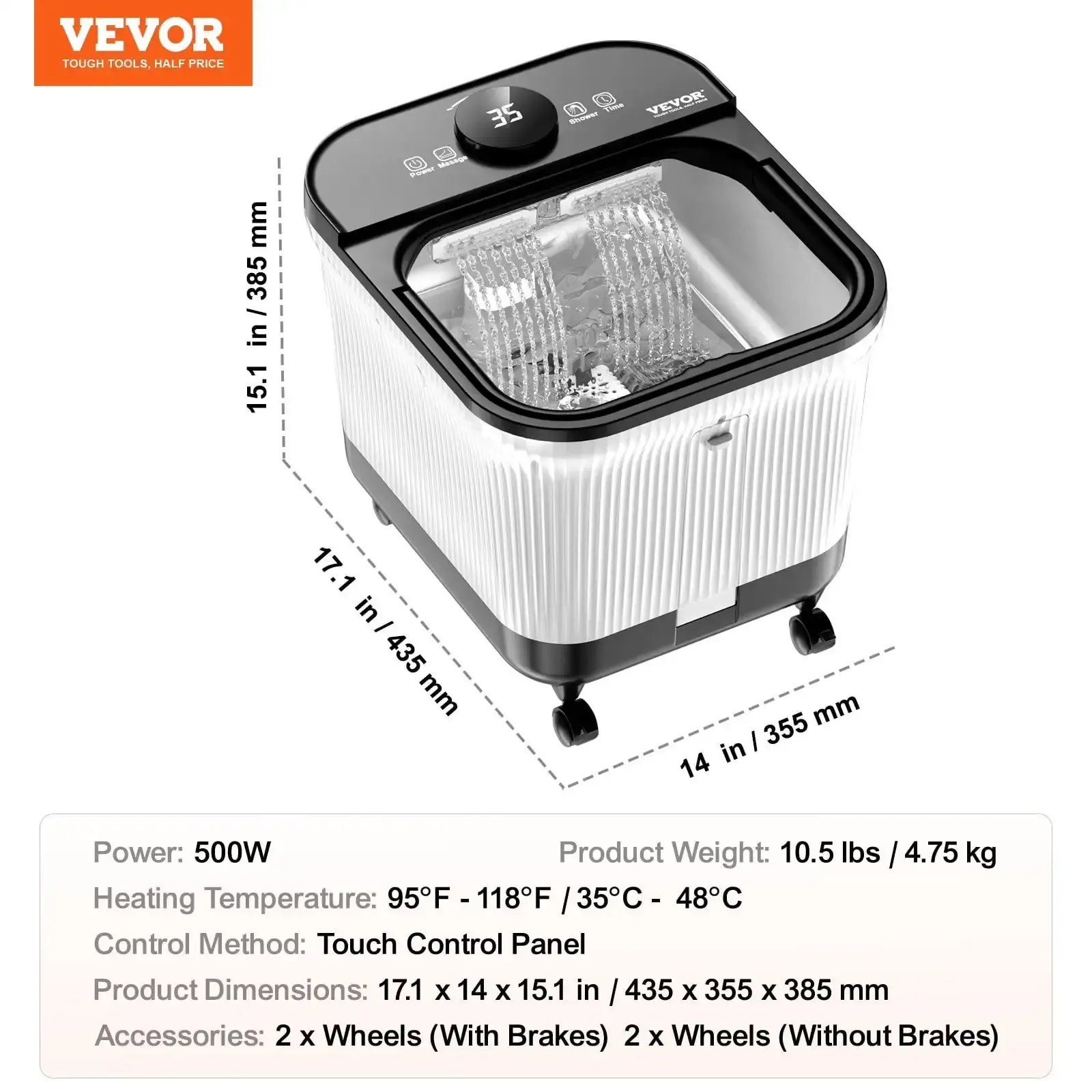 Foot Spa Bath Massager with Heat Pedicure Foot Bath Tub for Stress Relief