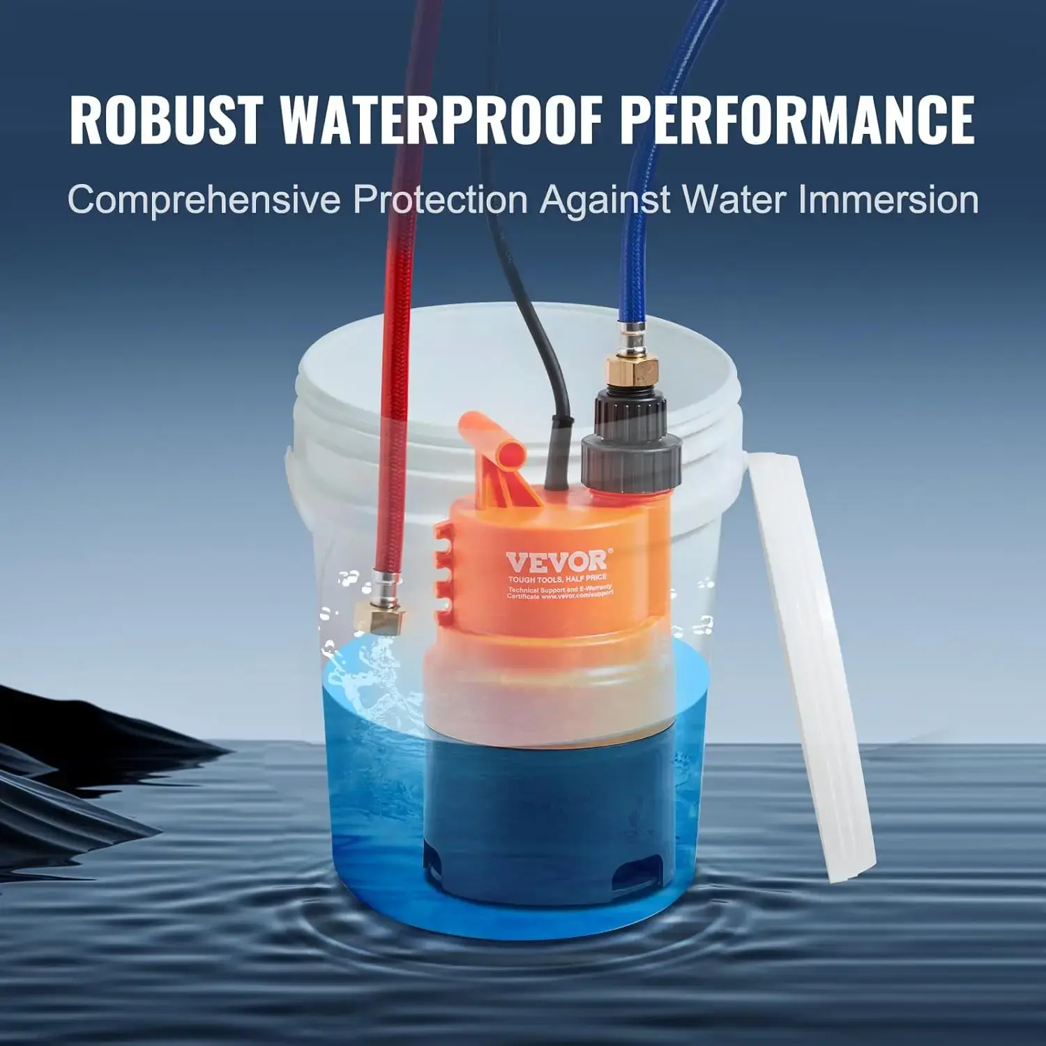 Tankless Water Heater Flushing Kit, Includes Efficient Pump & 5 Gallon Pail & 2 Hoses & Descaling Powder