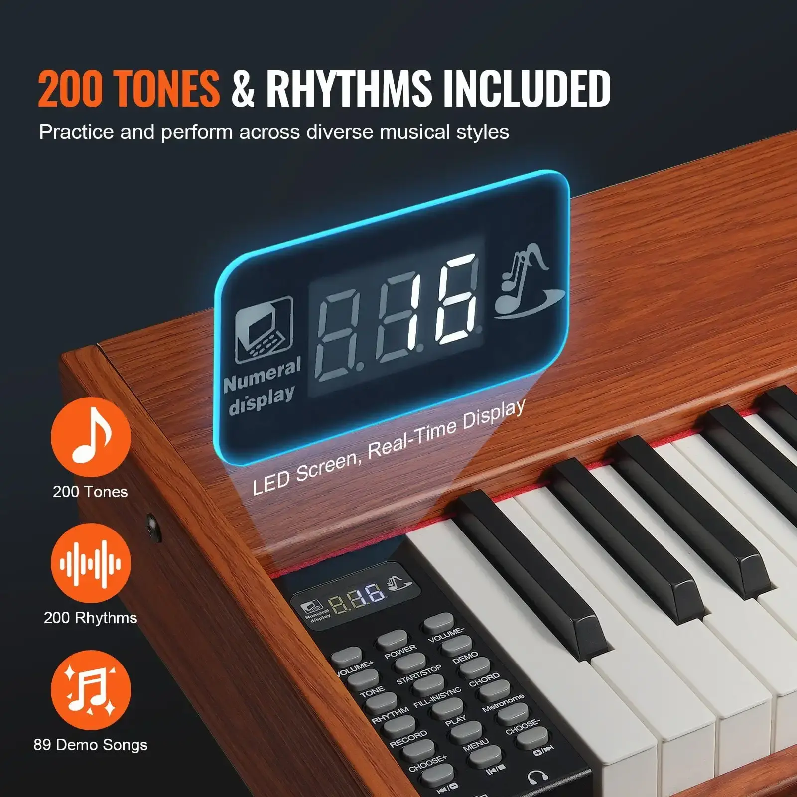 88 Key Fully Weighted Digital Piano Dual Keyboard Four Legged Stand