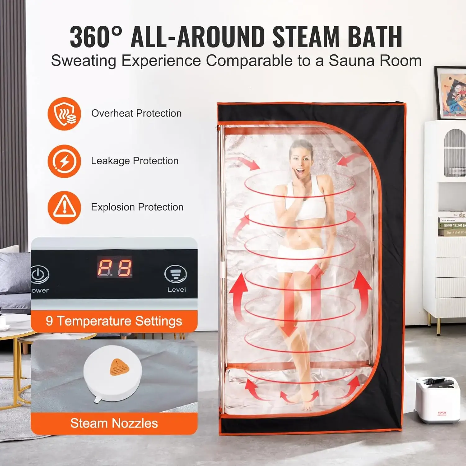 Portable Steam Sauna Tent, 1000W Personal Sauna Blanket Kit for Home Spa, Detoxify & Soothing Heated Body Therapy