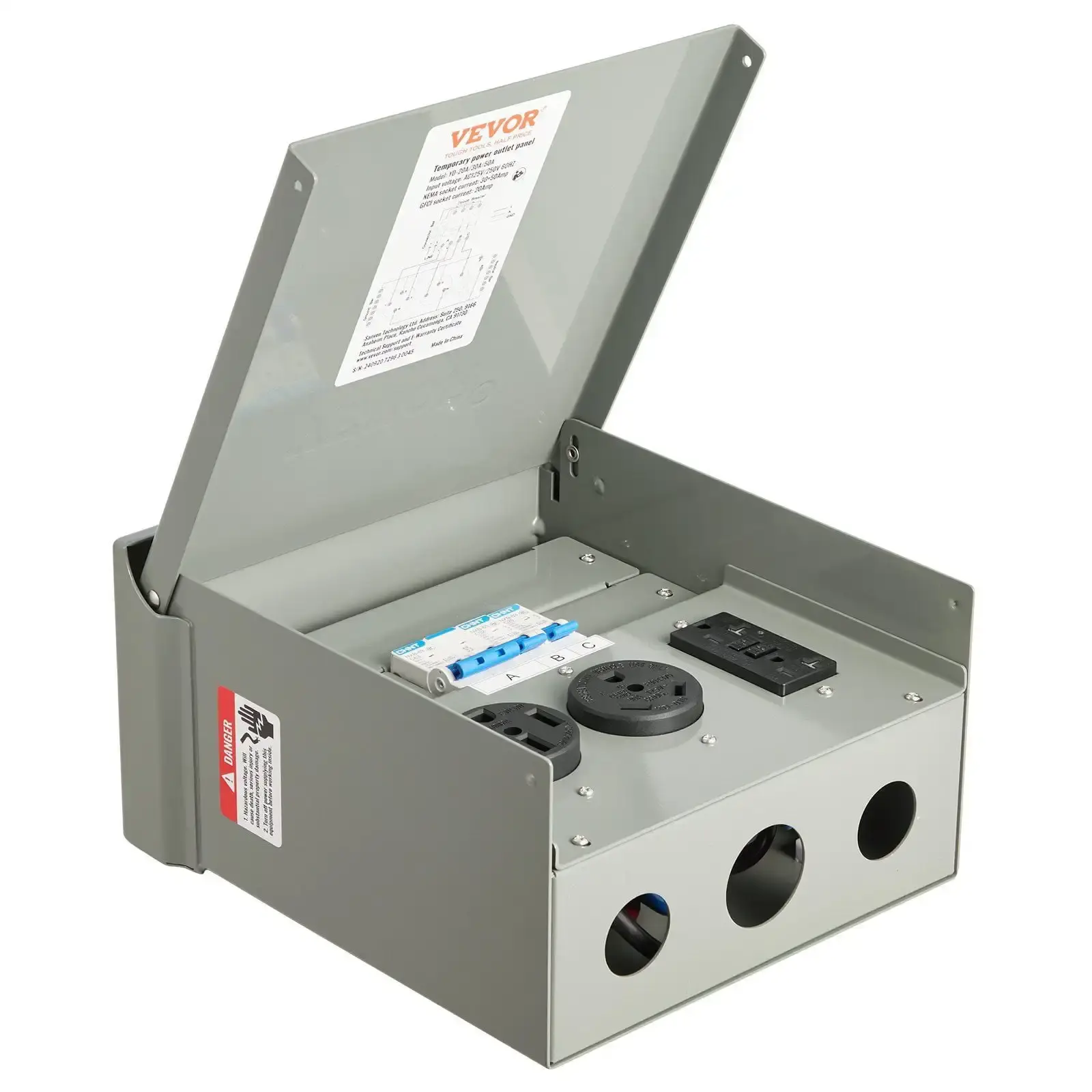 Temporary Power Outlet Panel RV Electrical Panel 20 30 50 Amp Outlet Box