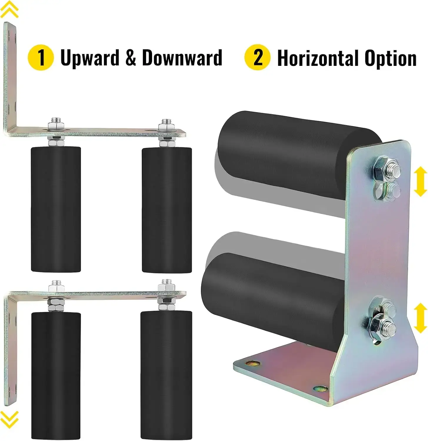 6" Sliding Gate Black Nylon Roller Coloring Zinc Painted Sliding Gate Guide With L-Shape Bracket and Adjustable Bolts