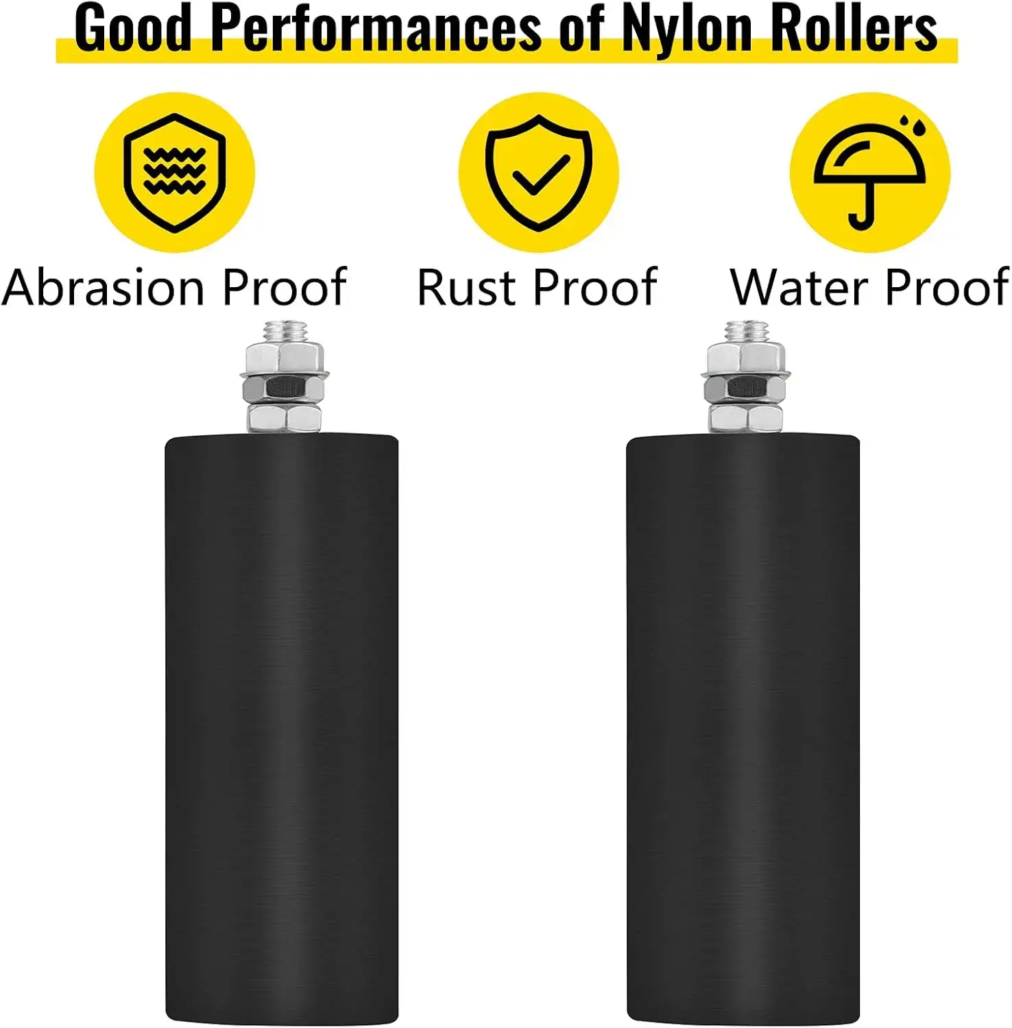 6" Sliding Gate Black Nylon Roller Coloring Zinc Painted Sliding Gate Guide With L-Shape Bracket and Adjustable Bolts