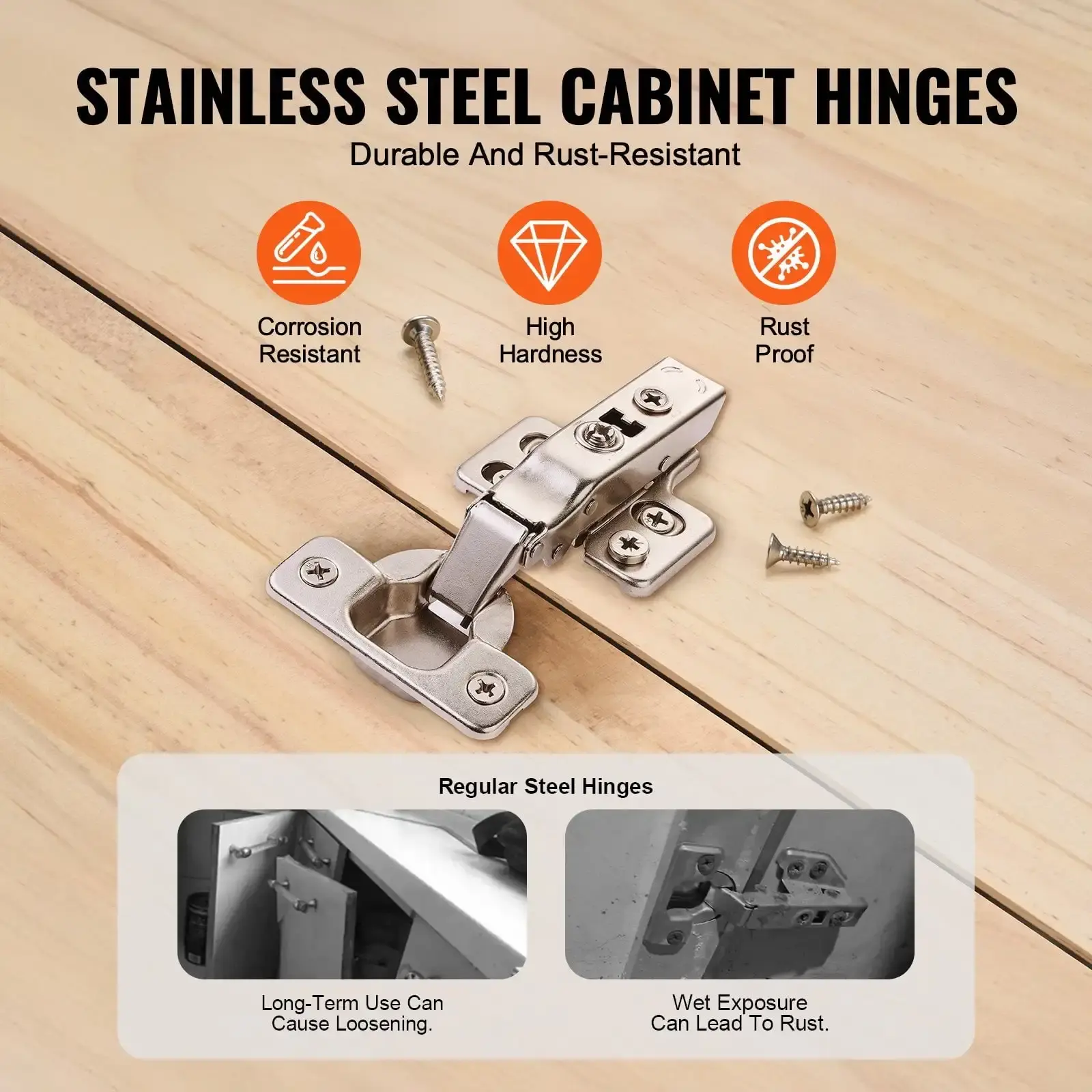 Cabinet Door Hinges 40 Packs Full Overlay Soft Close for Frameless Type