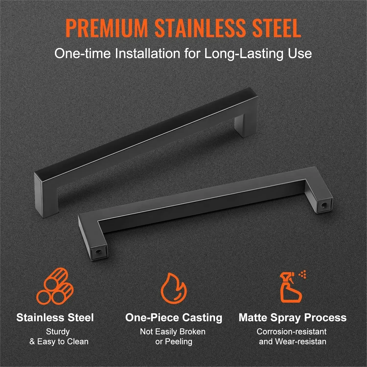 30 Pack Cabinet Pulls, 5.03in / 128mm Center to Center Slim Square Kitchen Cabinet Drawer, Stainless Steel Modern Kitchen